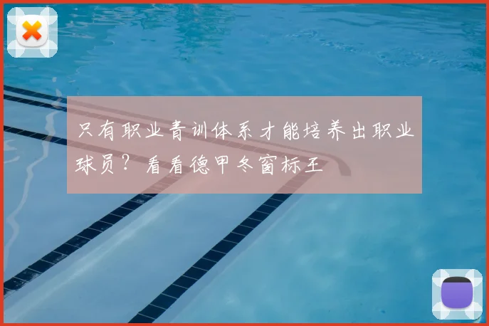 只有职业青训体系才能培养出职业球员？看看德甲冬窗标王